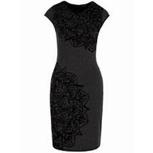 DESIGUAL NWT $129 Landi Gray Sheath Dress Velvet Burnout Embellishment Sz US XS